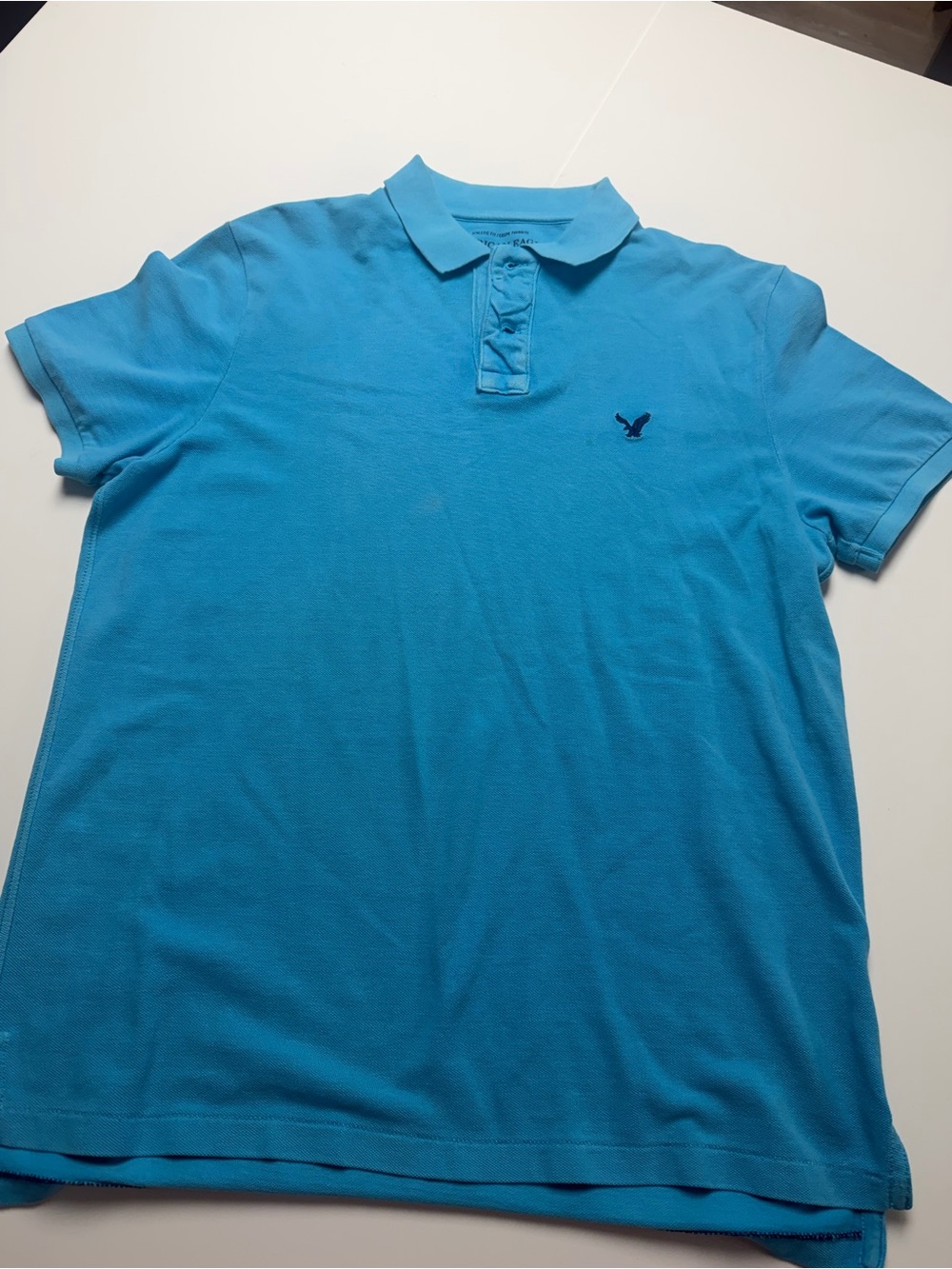 American Eagle Men's Blue Polo Shirt